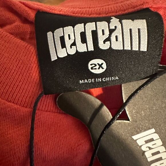 ICECREAM Men’s Rising Short Sleeve Knit Tee Cotton Slim T-Shirt, Burnt Sienna - Picture 5 of 5